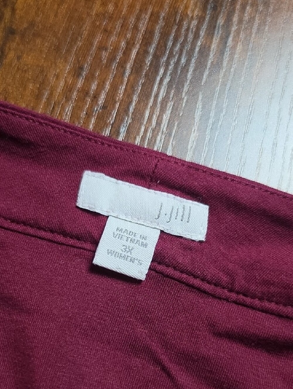 J.JILL | Burgundy Wine Cotton Modal Open Front Pocket Cardigan | 3X - Picture 3 of 7